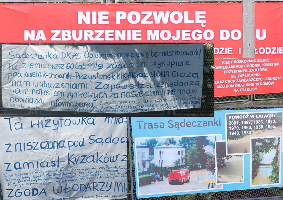 Banery protestacyjne Mieszkańców Nowego Sącza